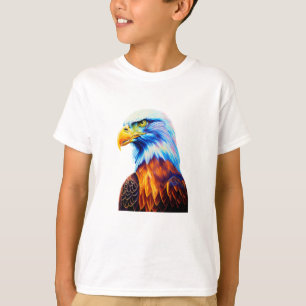 T-shirt Art d'aigle à tête blanche coloré