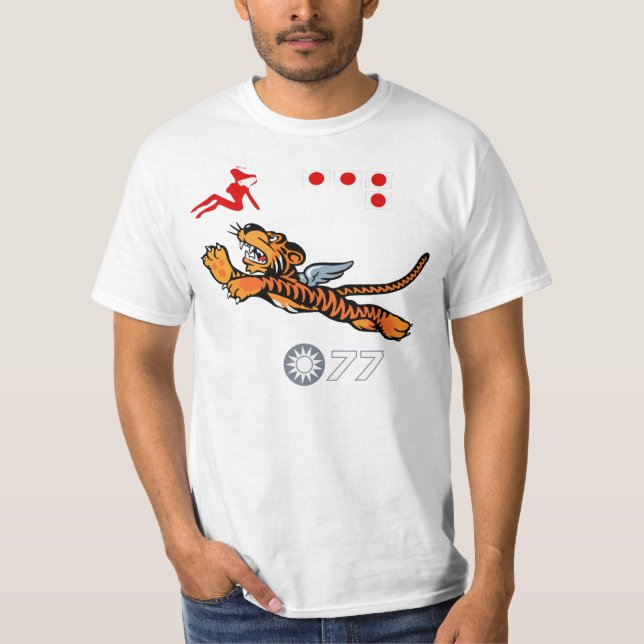 T-shirt Art d'aile de 2ÈME GUERRE MONDIALE (Flying Tigers) (Devant)