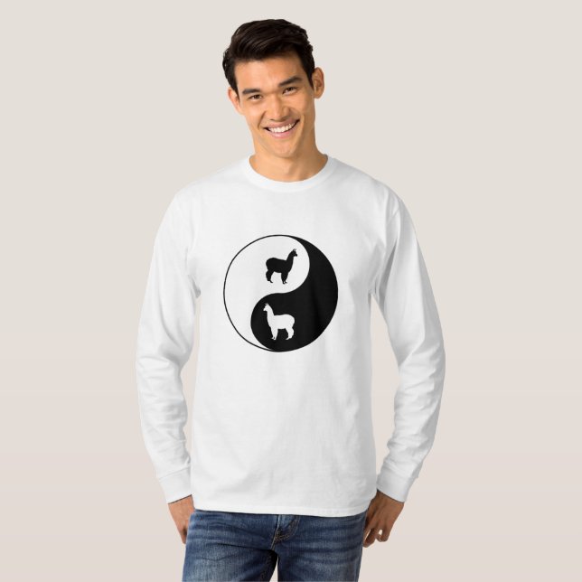 T-shirt Art d'alpaga de Yin Yang (Devant entier)