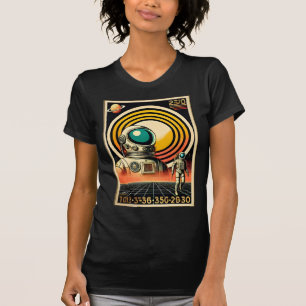 T-shirt Art d'atterrissage des astronautes du milieu du si
