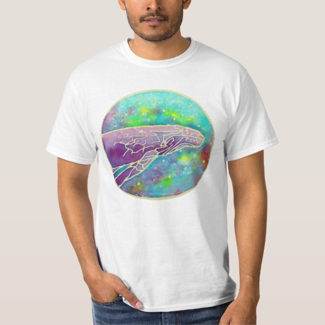 T-shirt Art de baleine de bosse de batik (Devant)