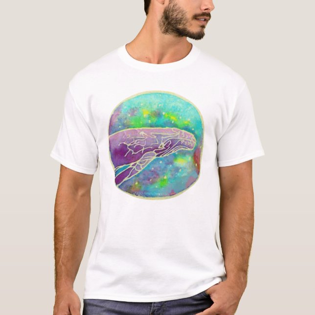 T-shirt Art de baleine de bosse de batik (Devant)