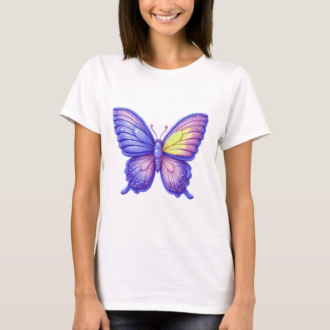 T-shirt Art de ballon papillon violet vibrant (Devant)