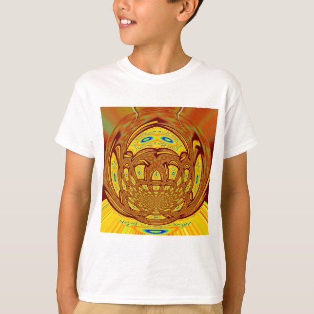 T-shirt Art de baseball jaune doré Imprimer (Devant)