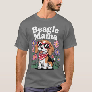 T-shirt Art de Beagle drôle pour femmes filles maman amate
