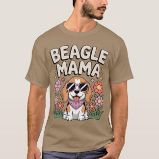 T-shirt Art de Beagle drôle pour femmes filles maman amate