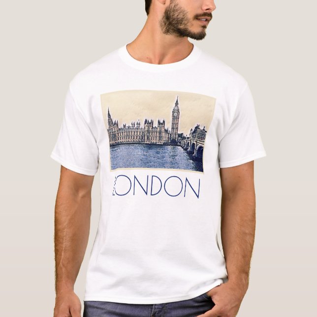 T-shirt Art de Big Ben London Watercolor (Devant)