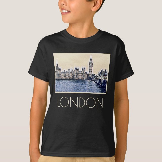 T-shirt Art de Big Ben London Watercolor (Devant)