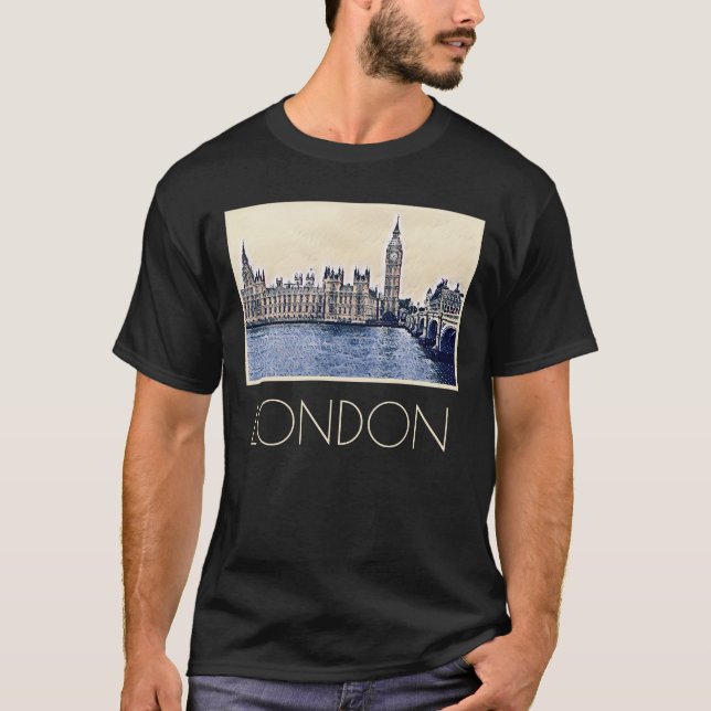 T-shirt Art de Big Ben London Watercolor (Devant)