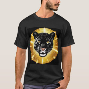T-shirt Art de Black Panther avec un halo doré radieux