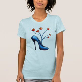 T-shirt Art de bouquet de chaussure et de fleur de talon