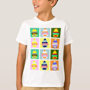T-shirt Art de bruit de singe de chaussette