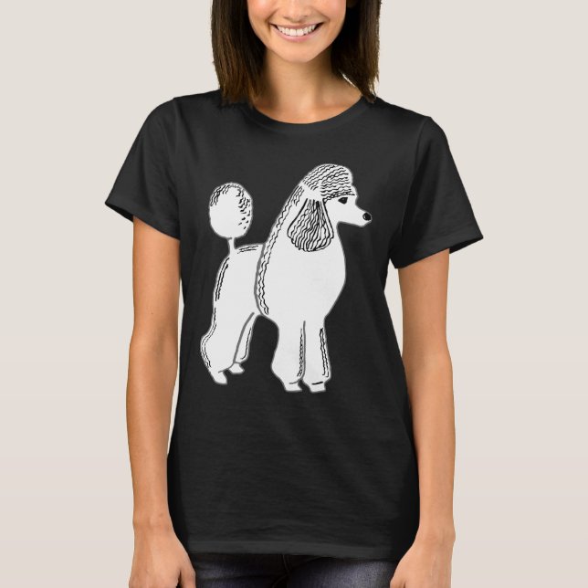 T-shirt Art de caniche standard blanc (Devant)