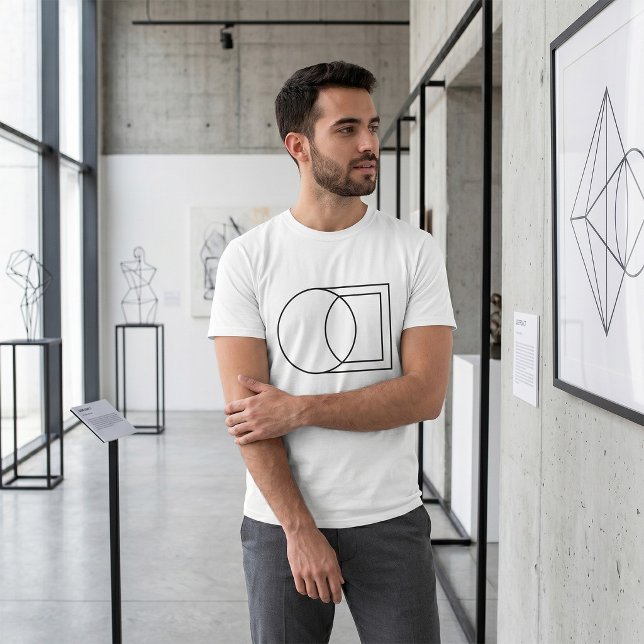 T-shirt Art de cercle carré abstrait moderne  (Créateur téléchargé)