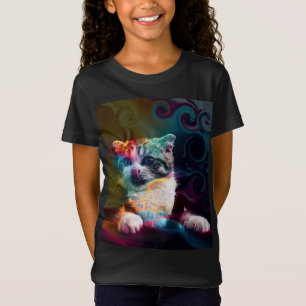 T-Shirt ART DE CHAT COLORÉ DRÔLE ET TENDANCE