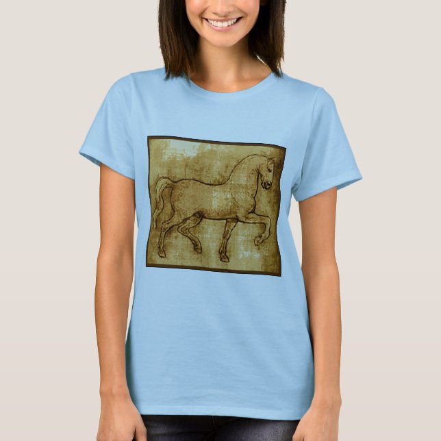 T-shirt Art de cheval de Leonardo da Vinci (Devant)