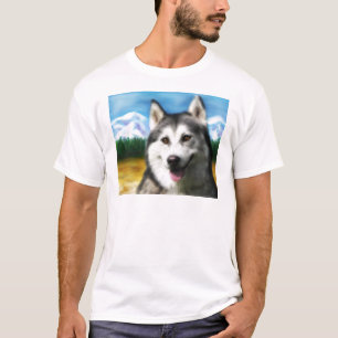 T-shirt Art de chien de chien de traîneau sibérien -