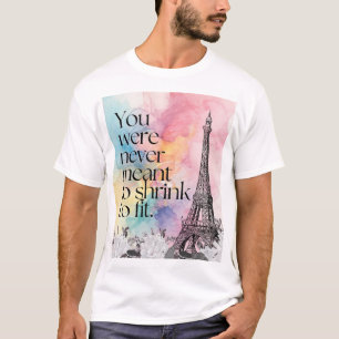 T-shirt Art de citation de tour Eiffel de Paris à l'aquare