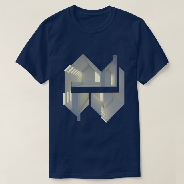 T-shirt Art de concept d'architecture de la réflexion 01 (Design devant)