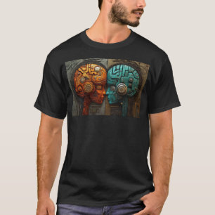 T-shirt Art de couple d'androïde cyberpunk biomécanique