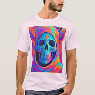T-shirt Art de crâne lumineux au néon