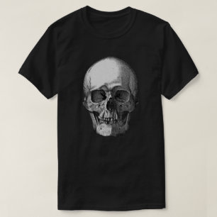 T-shirt Art de crâne noir et blanc