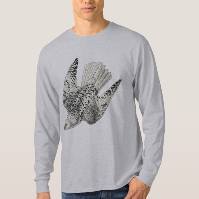 T-shirt Art de cru de plongée de faucon de Gyrfalcon (Devant)