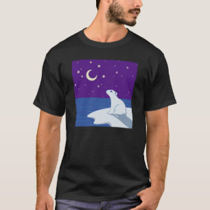 T-shirt Art de CUB d'ours blanc d'observation des étoiles