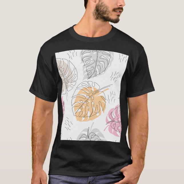 T-shirt Art de dessin de ligne de monstère exotique (Devant)