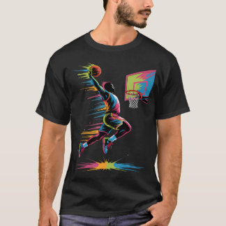 T-shirt Art de dunk urbain abstrait Basketball Drip Grap