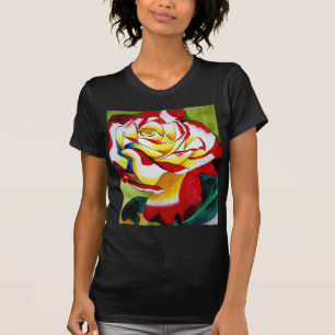 T-shirt Art de fleur d'aquarelle originale Tea Rose