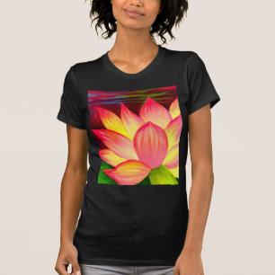 T-shirt Art de fleur de nénuphar de Lotus de Chinois -