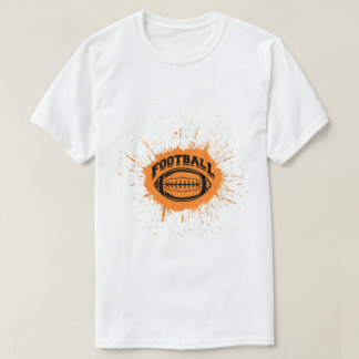 T-shirt Art de football américain Orange Splash