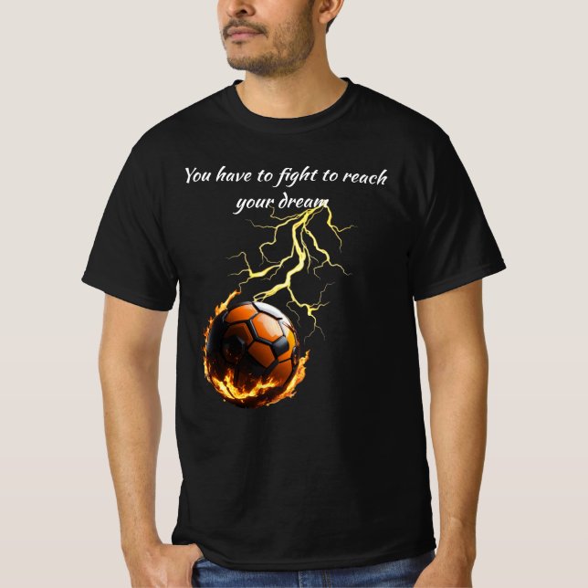 T-shirt Art de football d'attitude - Impression d'esprit d (Devant)