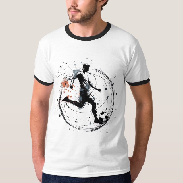 T-shirt Art de football dynamique (Devant)