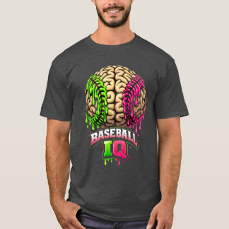 T-shirt Art de goutte de cerveau de QI de baseball