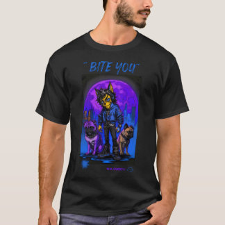 T-shirt Art de graffiti de pug et de loup-garou 12