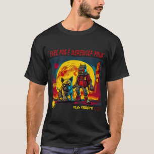 T-shirt Art de graffiti de pug et de loup-garou 8