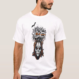T-shirt art de graffiti de visage d'Halloween pour hommes 