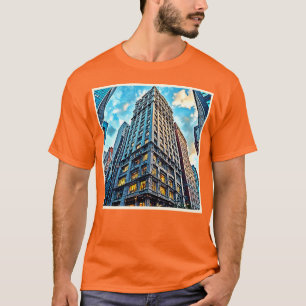 T-shirt Art de gratte-ciel de la ville