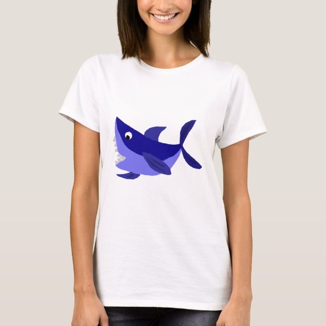 T-shirt Art de grimacerie drôle de requin (Devant)