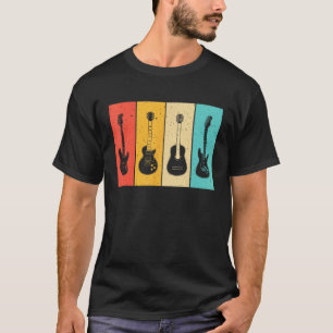 T-shirt Art de joueur de guitare vintage cool pour hommes