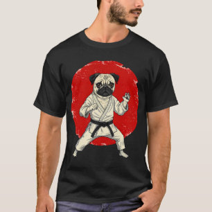 T-shirt Art de karaté et de judo hilarant de pug avec le d