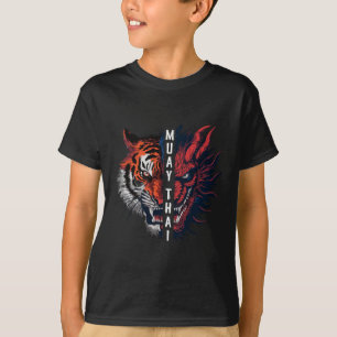 T-shirt Art de kickboxing Muay Thai de la tête de dragon e