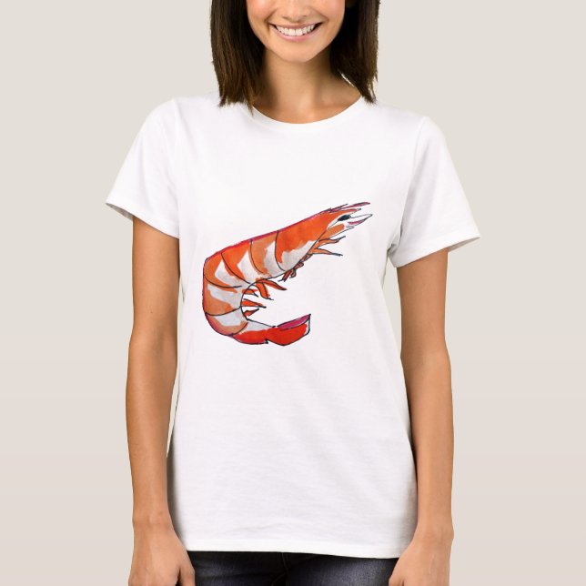 T-shirt Art de kitsch de fruits de mer de crevette de (Devant)