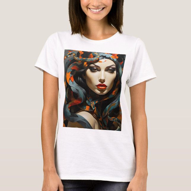 T-shirt Art de la femme serpent (Devant)