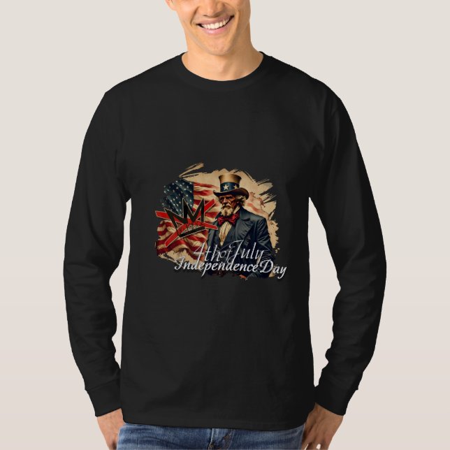 T-shirt Art de la fête de l'indépendance de l'oncle Sam sa (Devant)