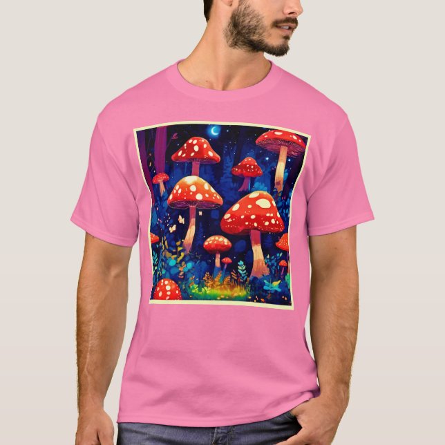 T-shirt Art de la Forêt de Champignons magiques (Devant)