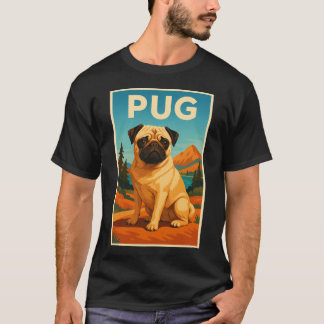 T-shirt Art de la forêt de Pug