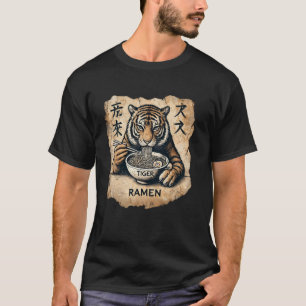 T-shirt Art de la grotte japonaise Faune Oeil Lion Ramen